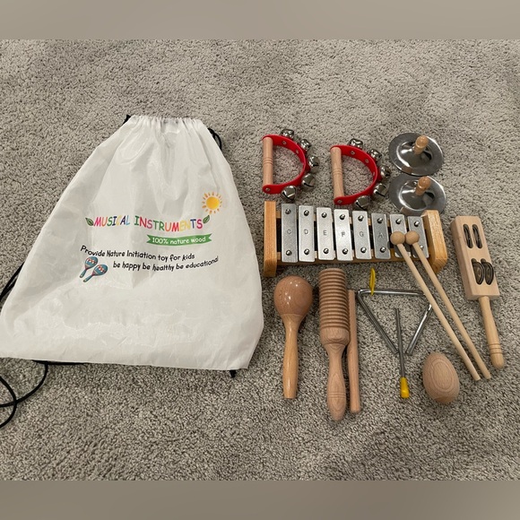 Other - Wooden Musical Instrument Set with Bag for Kids